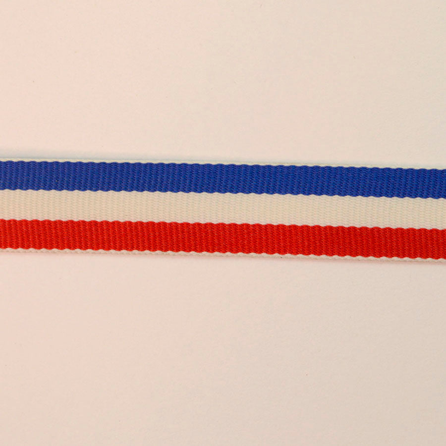 15mm Blue Red White Striped Polyester Binding S