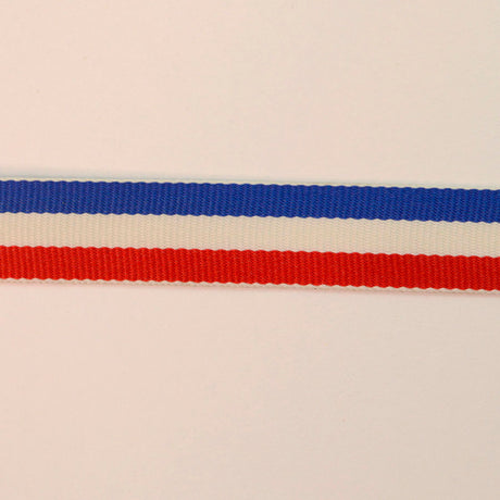 15mm Blue Red White Striped Polyester Binding S