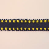 15mm Polyester Navy Yellow Dash Braid S