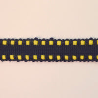 Navy & Yellow Polyester Braid Tape (15mm)