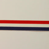 15mm Red White Navy Striped Polyester Binding S
