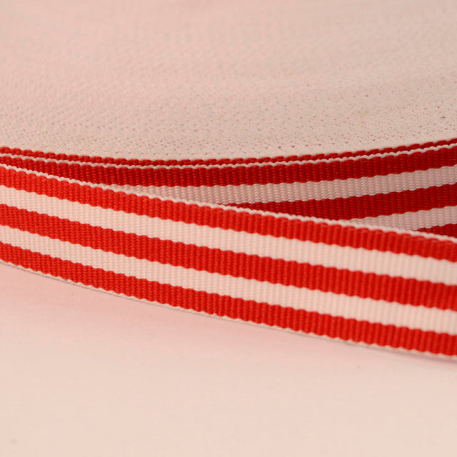 15mm Red White Striped Polyester Binding Cu