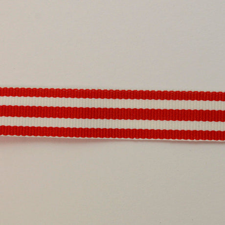 15mm Red White Striped Polyester Binding S