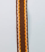 15mm Stitched Edge Braid Cotton Tape Brown Orange White Crafting Haberdashery Cu