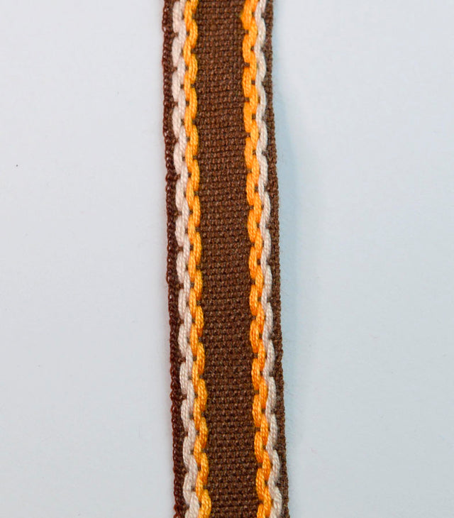 15mm Stitched Edge Braid Cotton Tape Brown Orange White Crafting Haberdashery Cu 797Fa1A0 571D 45Bf 9D90 649454282676