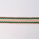 15mm Stitched Edge Braid Cotton Tape Cream Brown Green Craft Haberdashery S