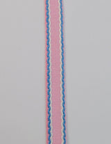 15mm Stitched Edge Braid Cotton Tape Pink Blue White Crafting Haberdashery Cu