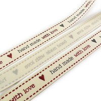 15mm 'Hand Made With Love' Ribbon (5m)