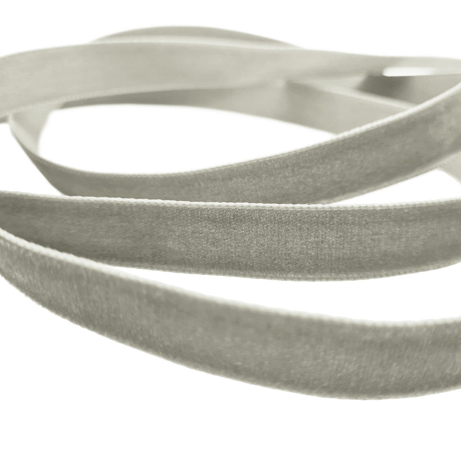 16mm Berisfords Nylon Velvet Ribbon  9702 Silver