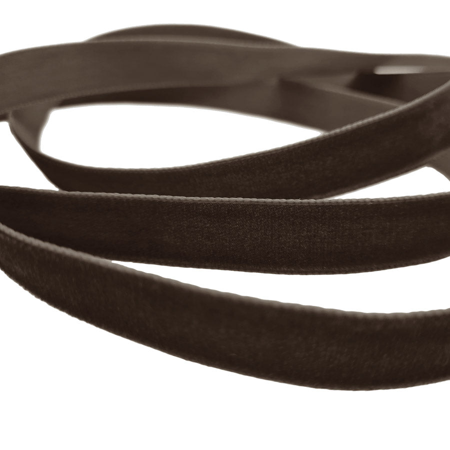16mm Berisfords Nylon Velvet Ribbon  9985 Black Coffee
