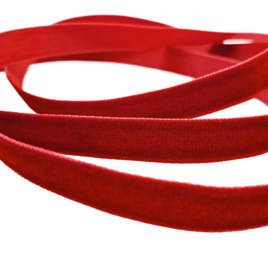 16mm Berisfords Nylon Velvet Ribbon 9629 Red