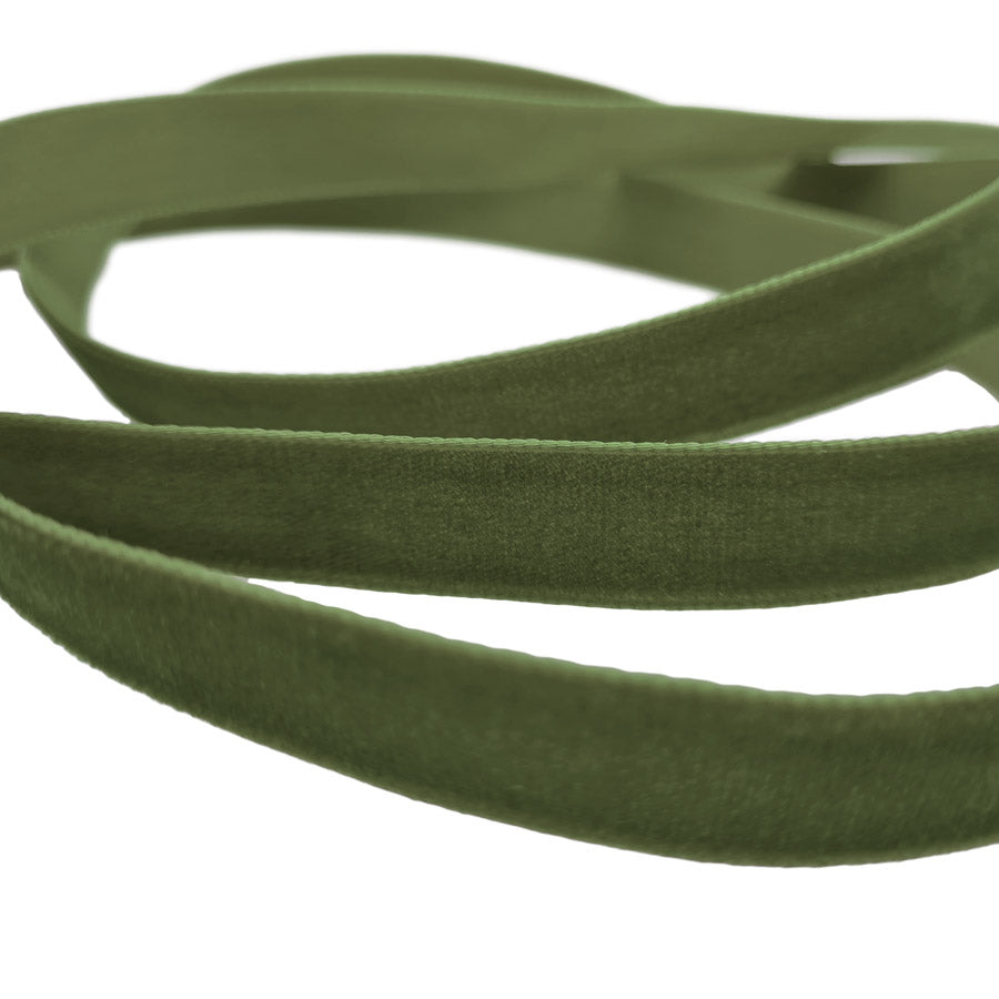 16mm Berisfords Nylon Velvet Ribbon 9642 Lodengrun