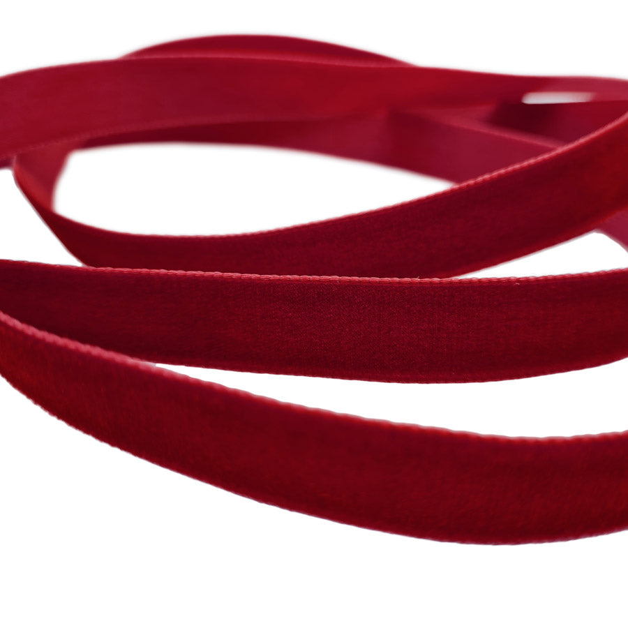 16mm Berisfords Nylon Velvet Ribbon 9644 Scarlet