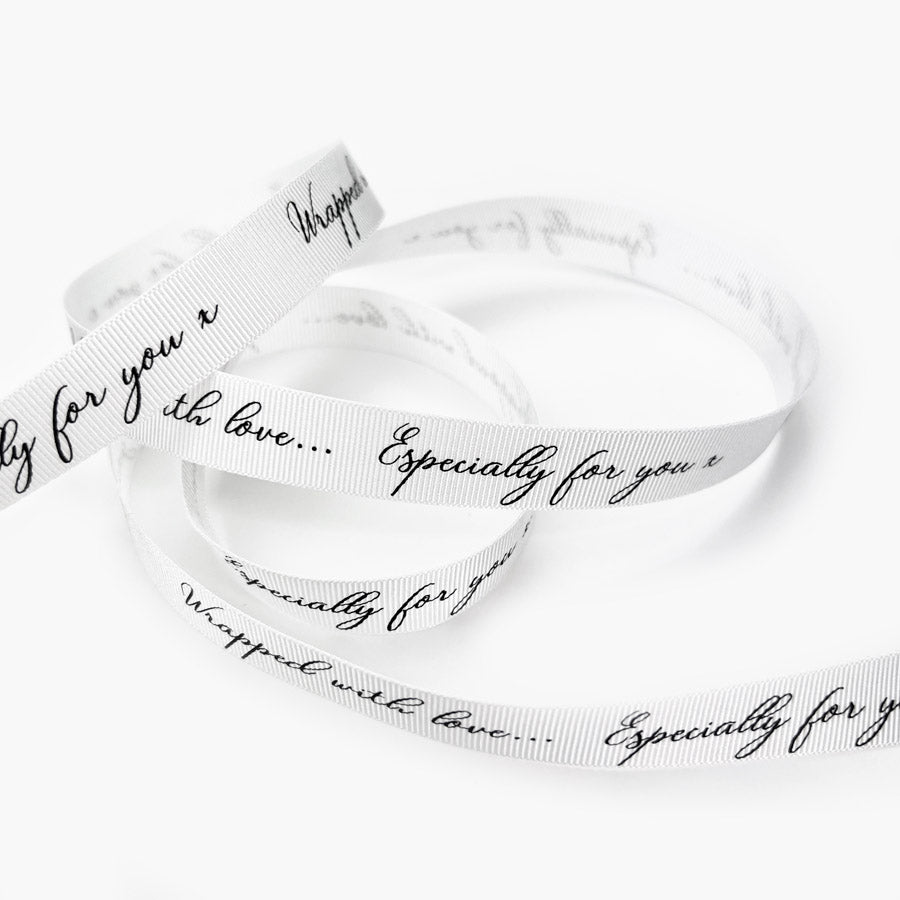 16mm Wrapped With Love Craft Sewing Ribbon White Cu2