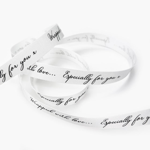 16mm Wrapped With Love Craft Sewing Ribbon White Cu2