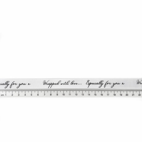 16mm Wrapped With Love Craft Sewing Ribbon White Ruler
