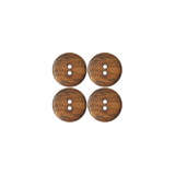 2 Hole Burnt Wooden Sew In Buttons  4 Pack