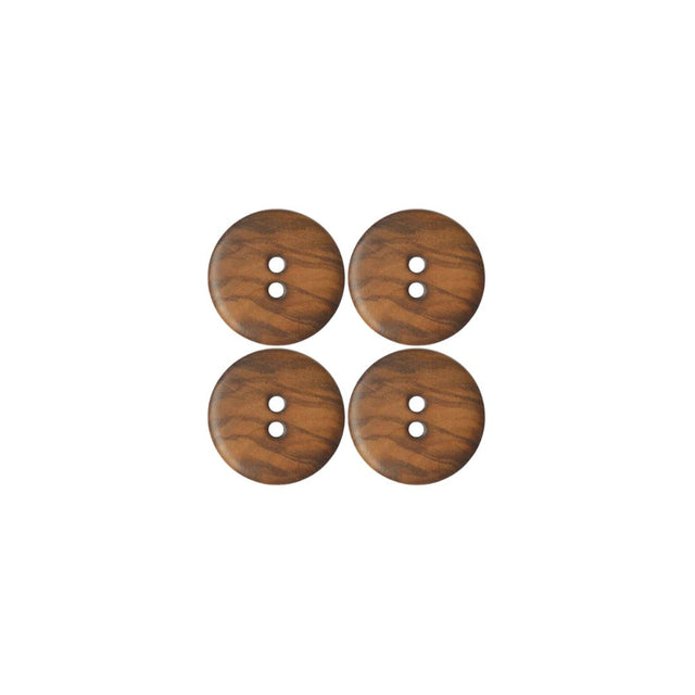 2 Hole Burnt Wooden Sew In Buttons  4 Pack