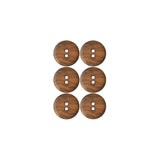 2 Hole Burnt Wooden Sew In Buttons  6 Pack