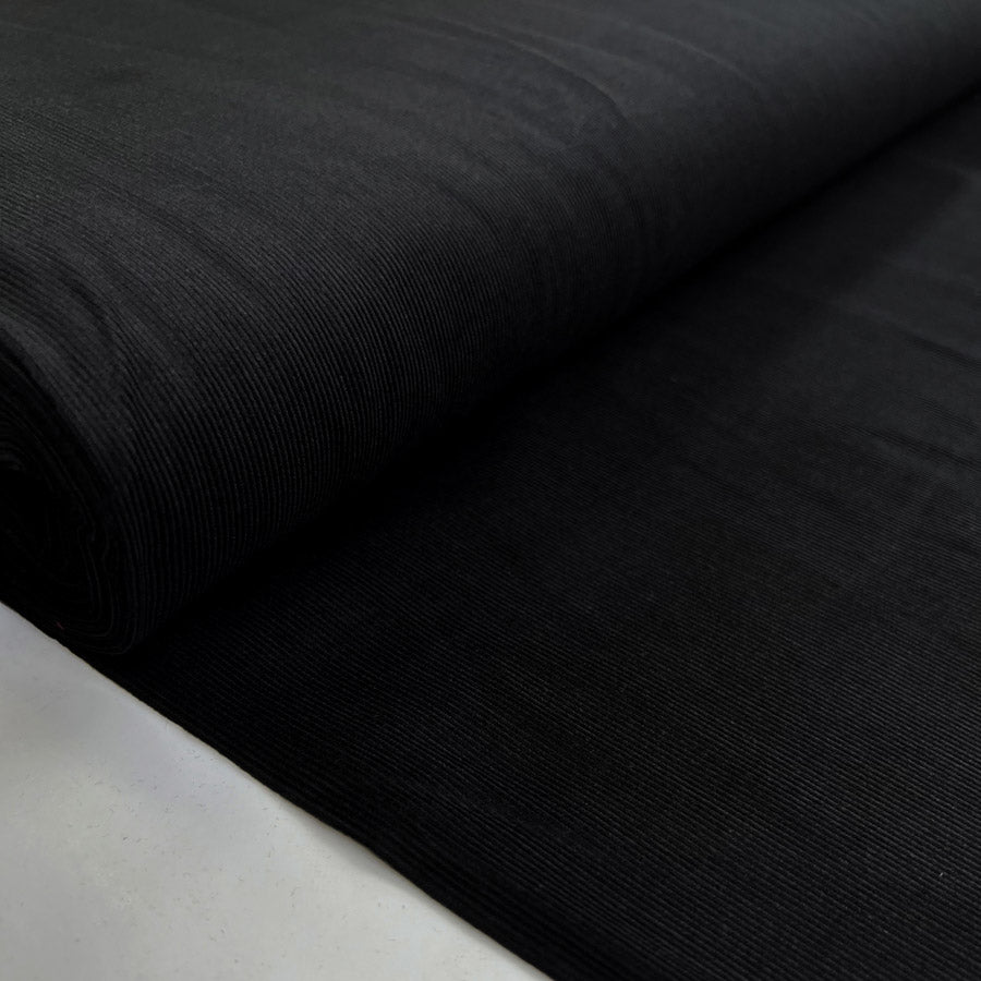 21 wale needlecord black cotton corduroy woven shirting fabric bolt