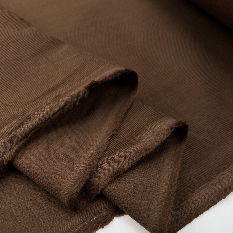 21 wale needlecord brown chocolate cotton corduroy woven shirting fabric fold