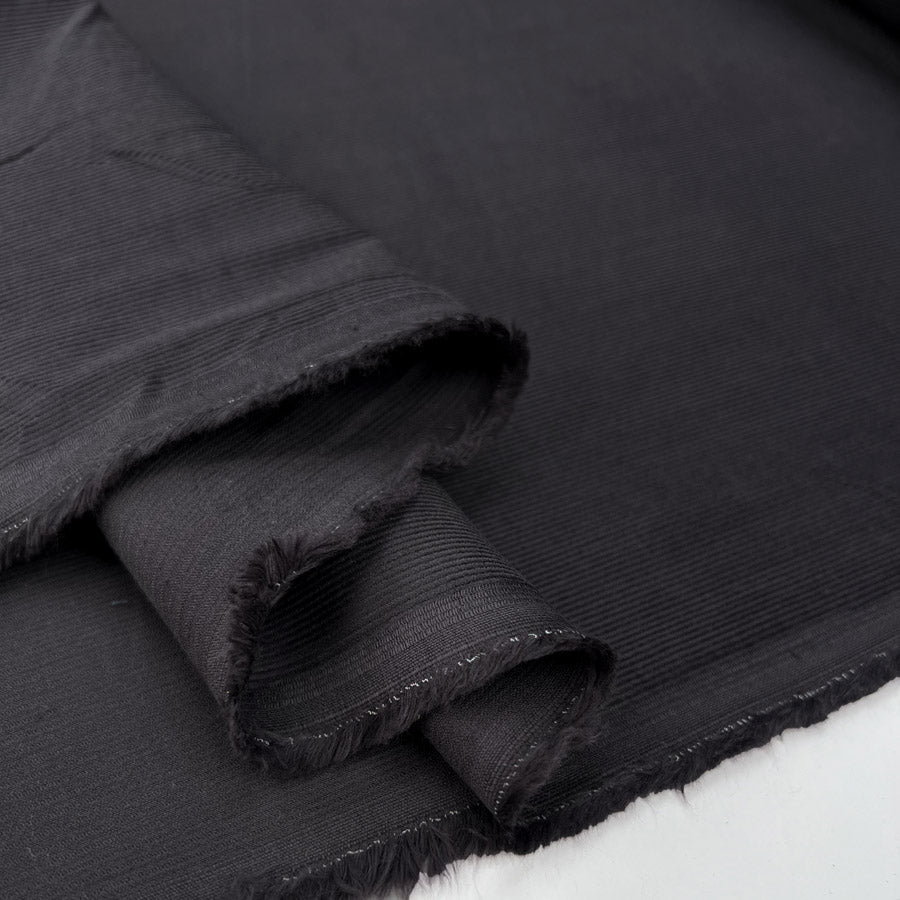 21 wale needlecord charcoal grey cotton corduroy woven shirting fabric fold
