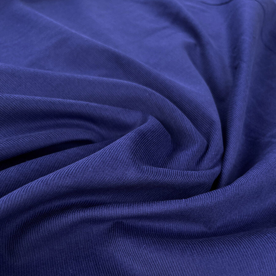 21 Wale Needlecord Marine Blue Cotton Corduroy Woven Shirting Fabric