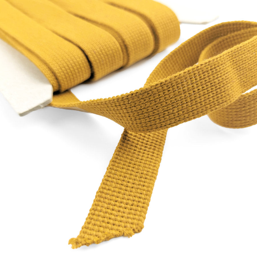 25mm Wide Cotton Acrylic Webbing Mustard