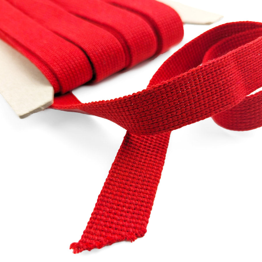 25mm Wide Cotton Acrylic Webbing Red