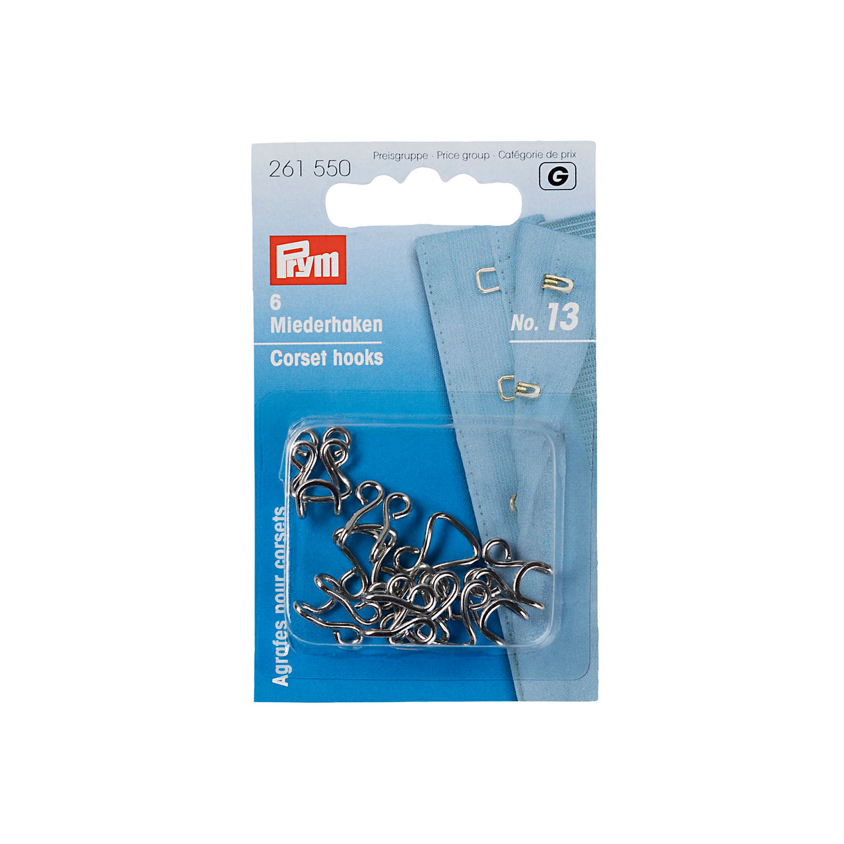 261550 Prym Corset Hooks And Eyes  Silver