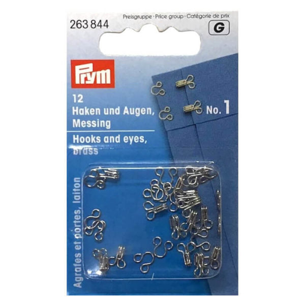 263844 Prym Hooks And Eyes Silver