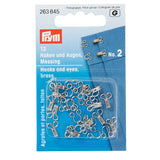 263845 Hooks And Eyes Brass 2 Silver Col