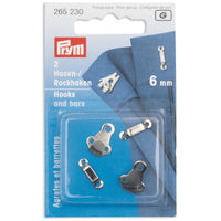 Prym - Trouser & Skirt Hooks and Bars - Silver (6mm)