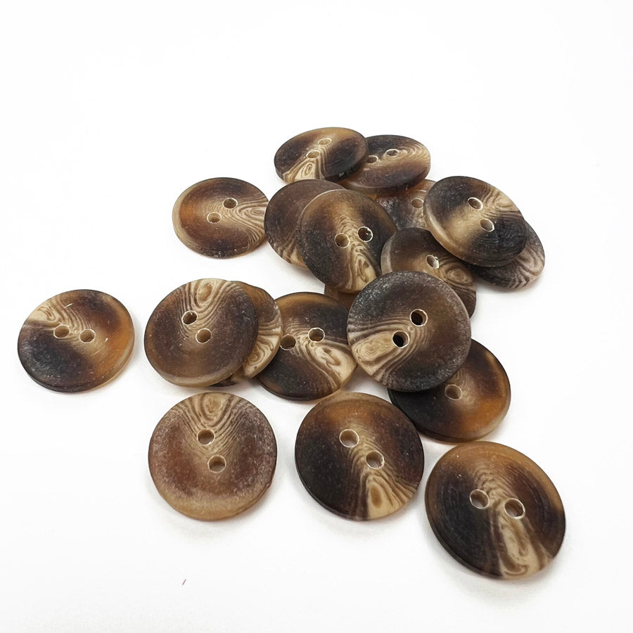 2 Hole Wood Effect Round Plastic Buttons 10mm Pk20