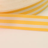 2cm Yellow White Striped Polyester Binding Tape Crafts Cu1