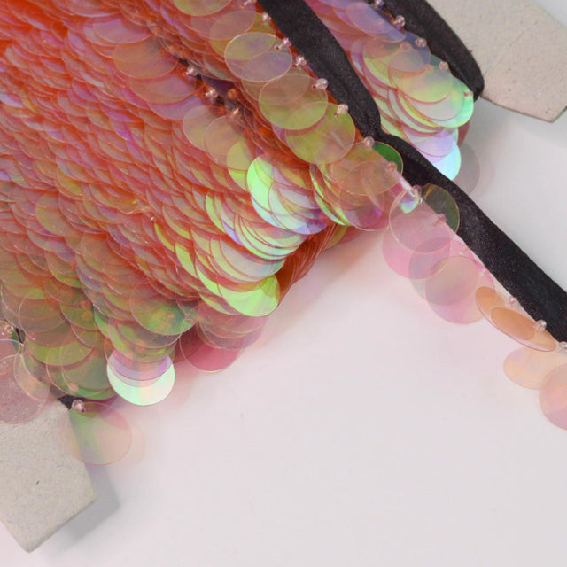 30mm Light Pink Sequin Trim Tape Crafts Fabric Cu