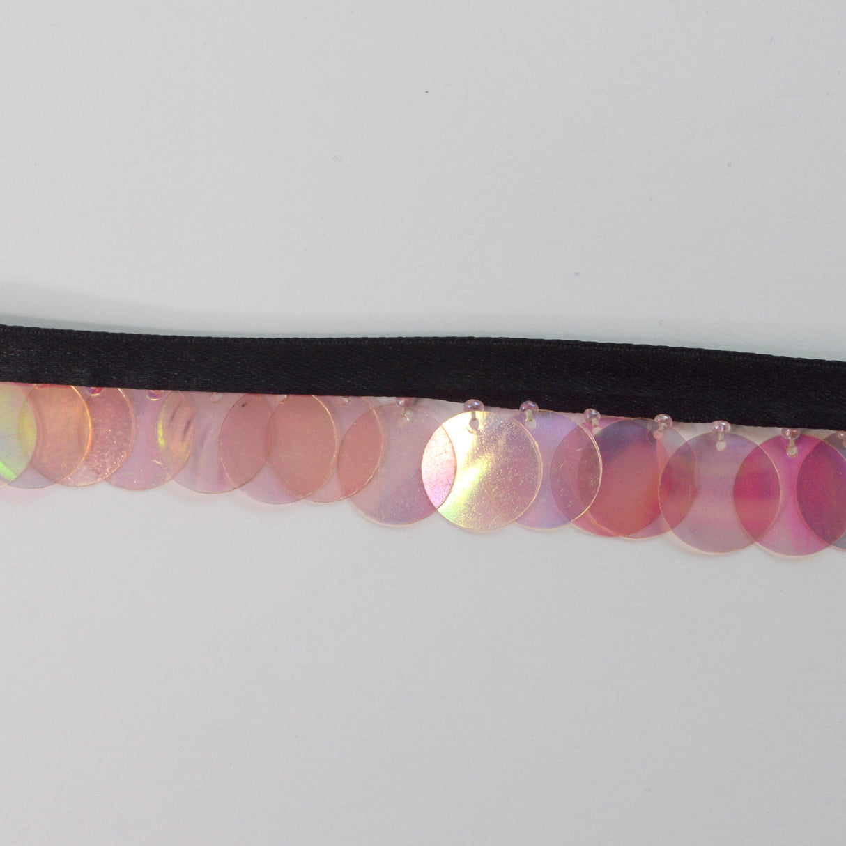 30mm Light Pink Sequin Trim Tape Crafts Fabric S