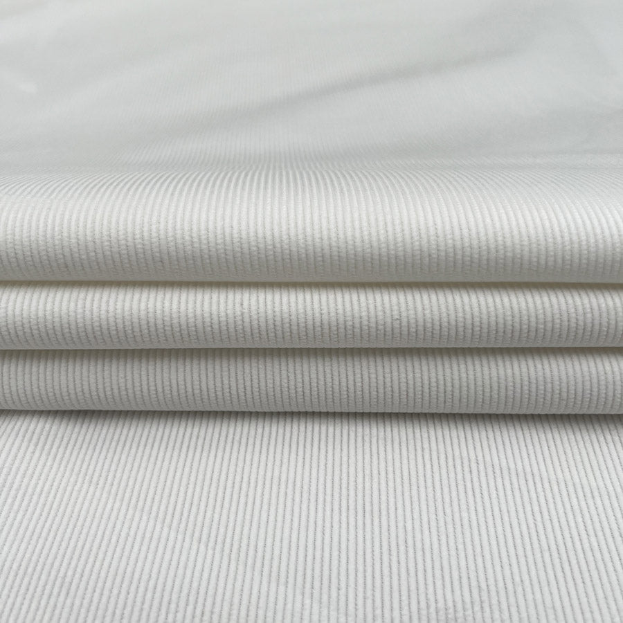 325gsm Needlecord White Cotton Heavy Corduroy Woven Trouser Fabric CU