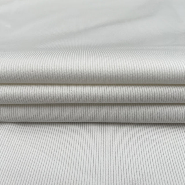 325gsm Needlecord White Cotton Heavy Corduroy Woven Trouser Fabric CU
