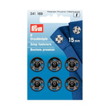 341169 Prym 15mm Sew On Snap Fasteners Black 2