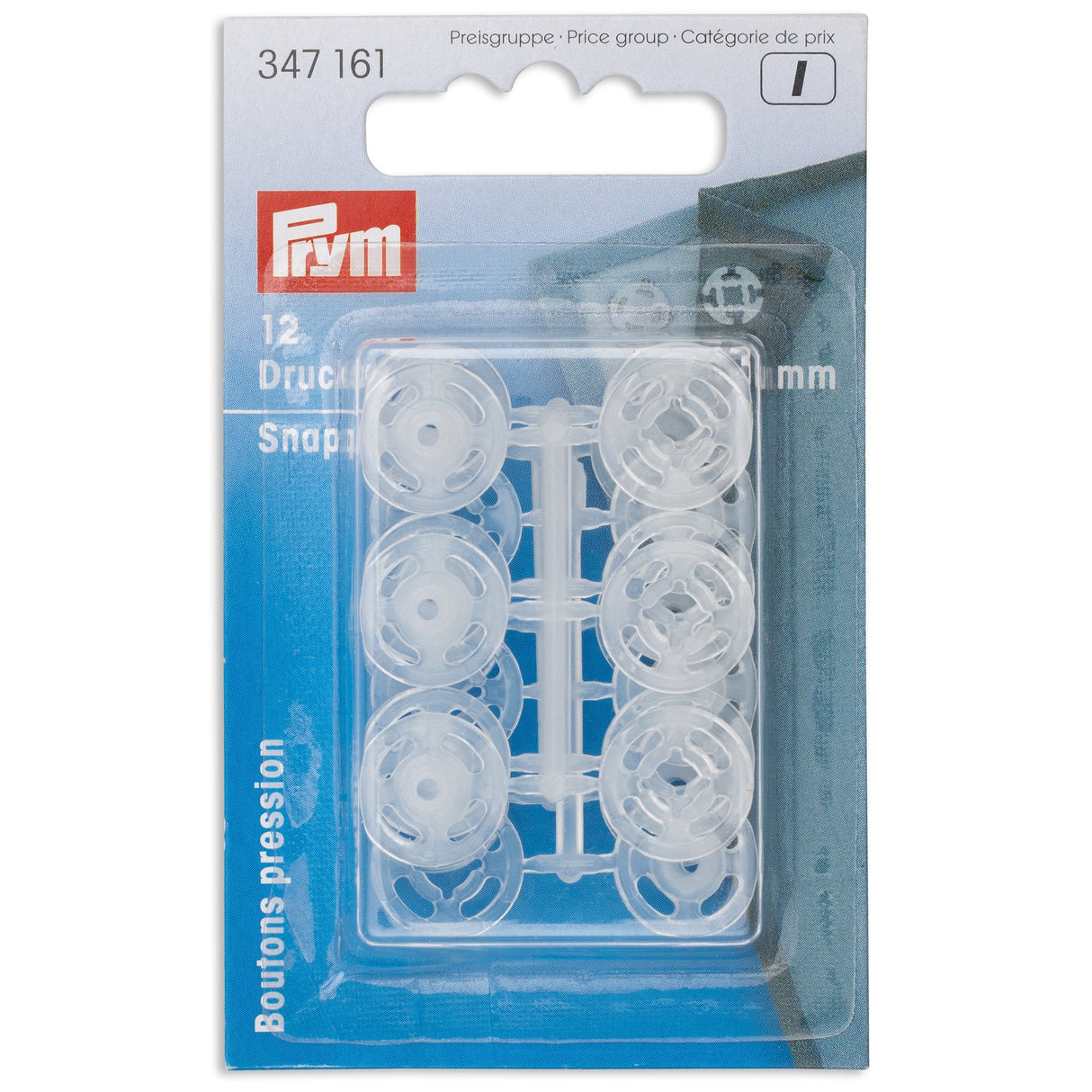 347161 Prym 13mm Sew On Snap Fasteners Plastic