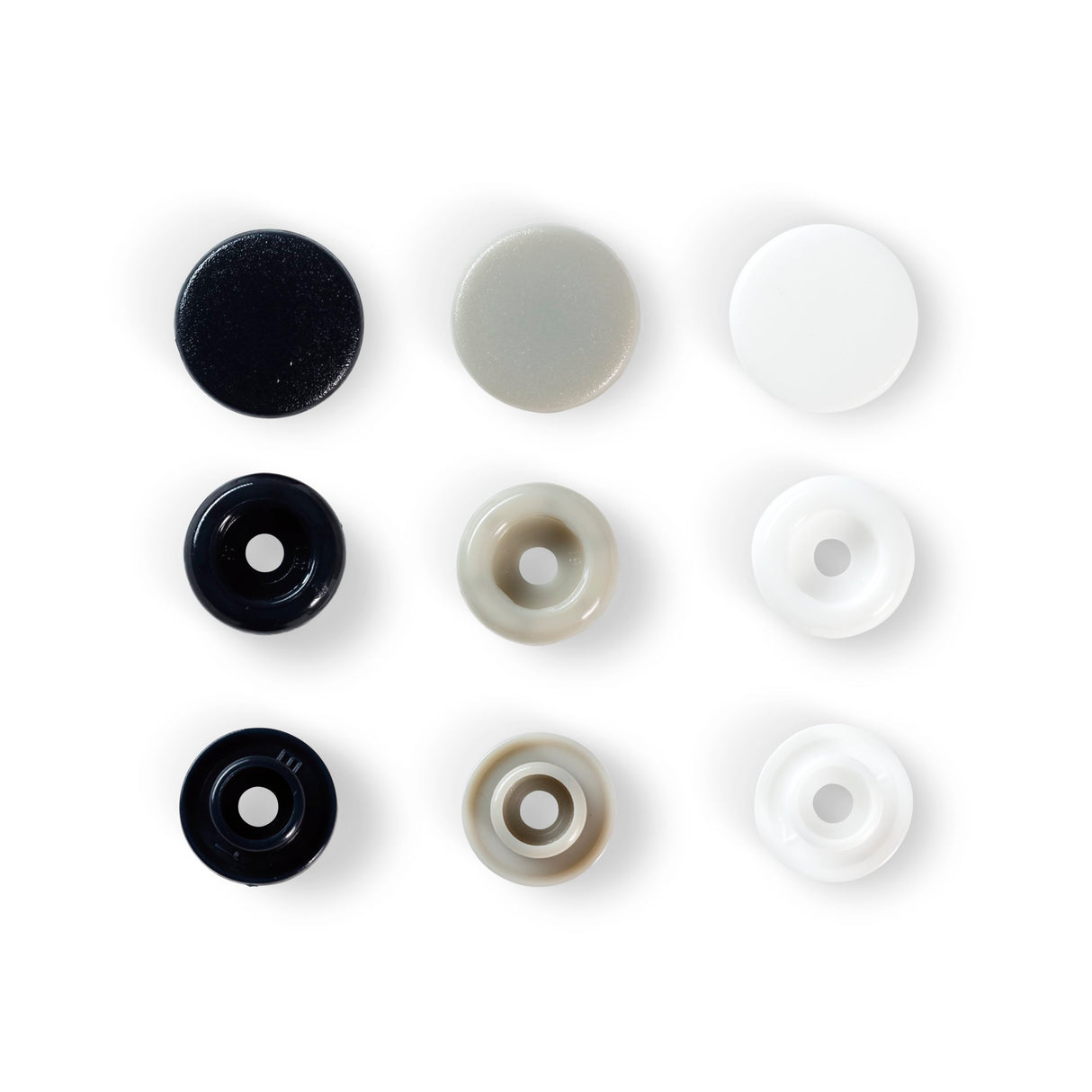 393008 Prym Love Press Fasteners Navy Grey White