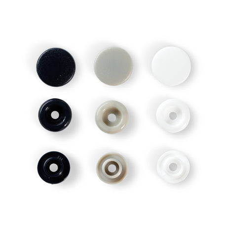 393008 Prym Love Press Fasteners Navy Grey White