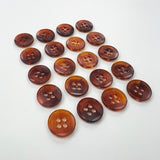 4 Hole Amber Plastic Round Buttons 12mm Pk20 Row