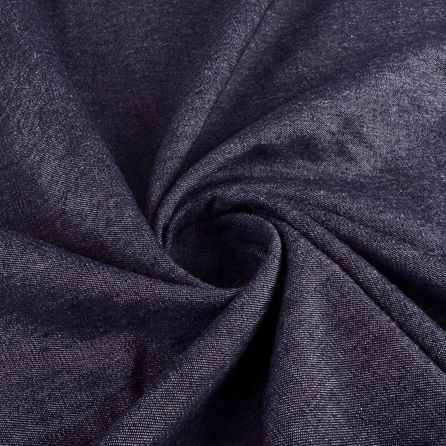 4oz Washed Chambray Denim Dark Blue Shirting Fabric Twist