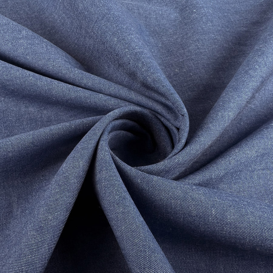 4oz Washed Chambray Denim Light Blue Shirting Fabric Twist