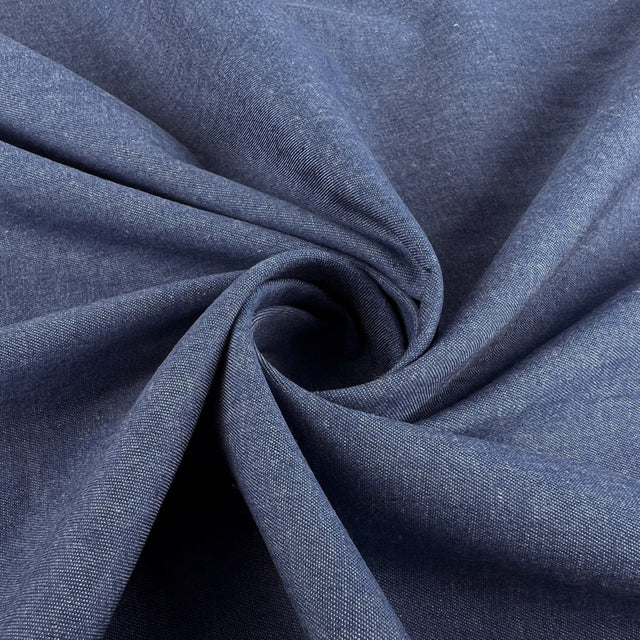 4oz Washed Chambray Denim Light Blue Shirting Fabric Twist