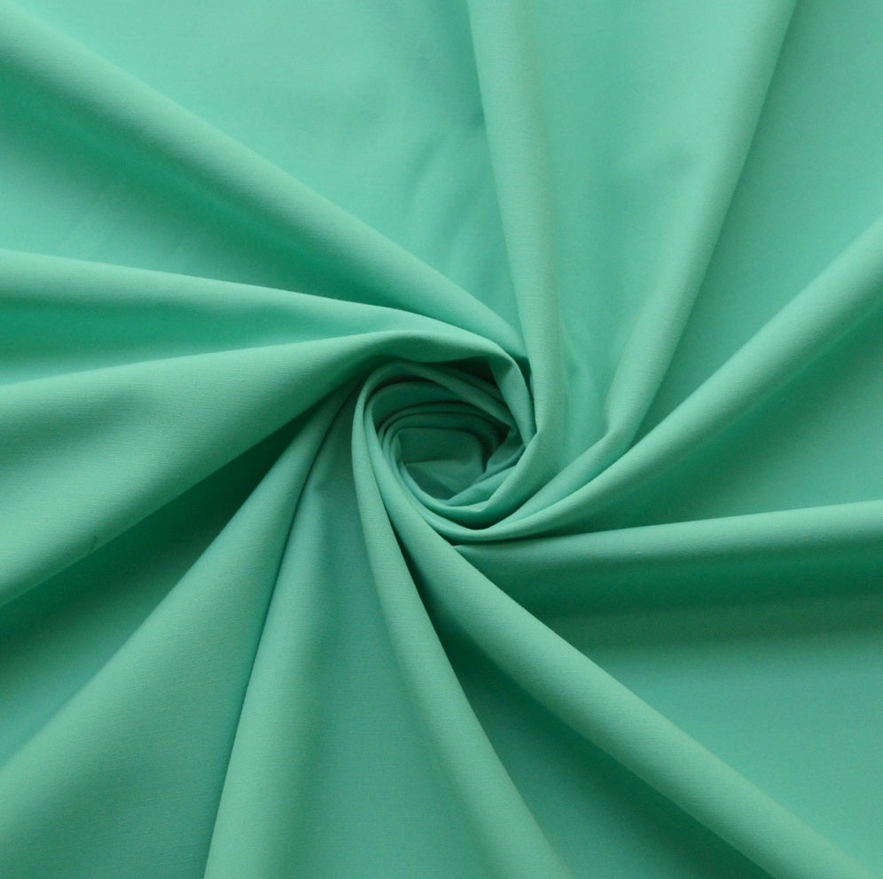 50 50 Cotton Polly Lagoon Mint Lagoon Mint Poly Cotton Fabric Cud