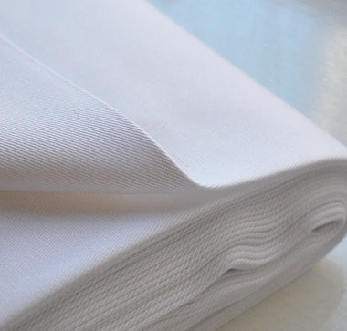 Remnant white cotton drill 1m