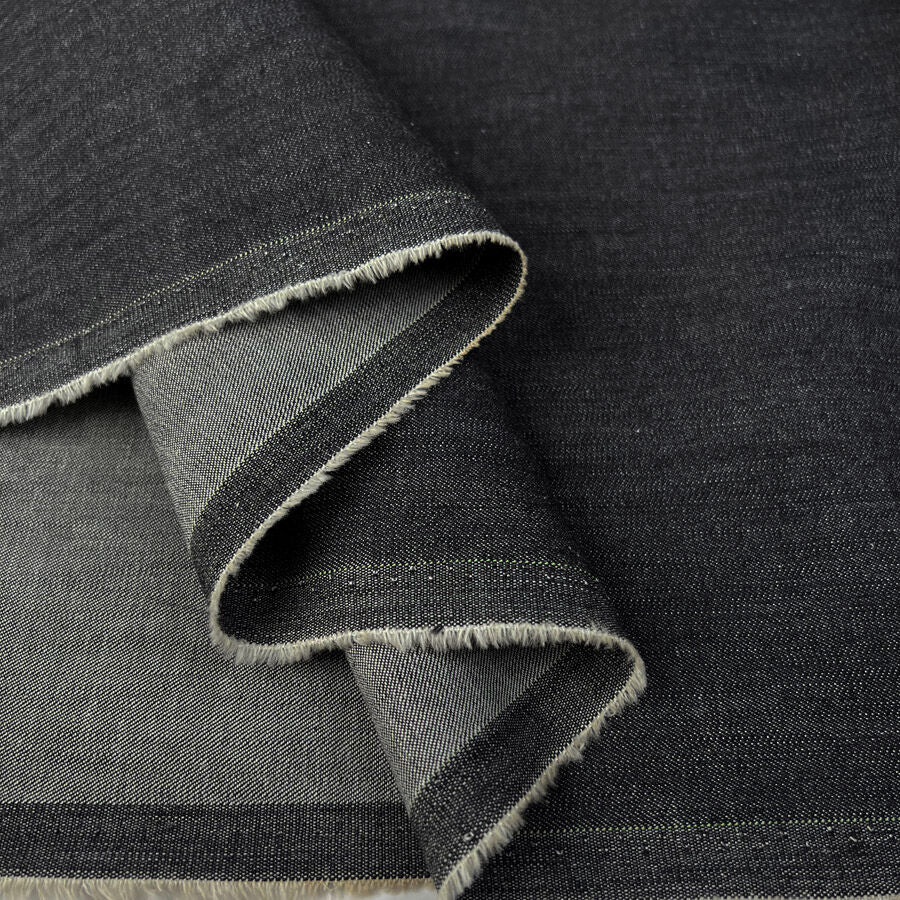 7 75oz Stretch Denim Grey Wash Cotton Elastane Stretch Woven Trouser Fabric Fold